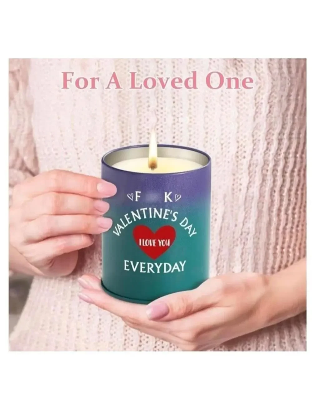 Funny “Fck Valentines Day I Love You Everyday” Soy Candle, Lavender Scented New